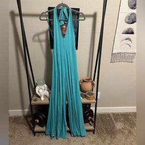 NWT Free People Leigh Open-Back One-Piece | Atlantis Green